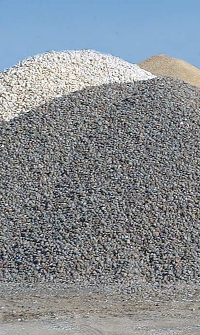 gravel sand rock piles